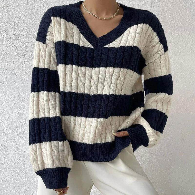 Grace Damen-Strickpullover mit Streifen