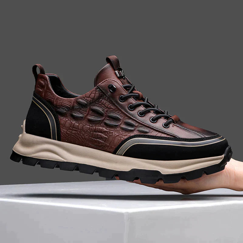 Durable & Textured Leather Shoes - Classy