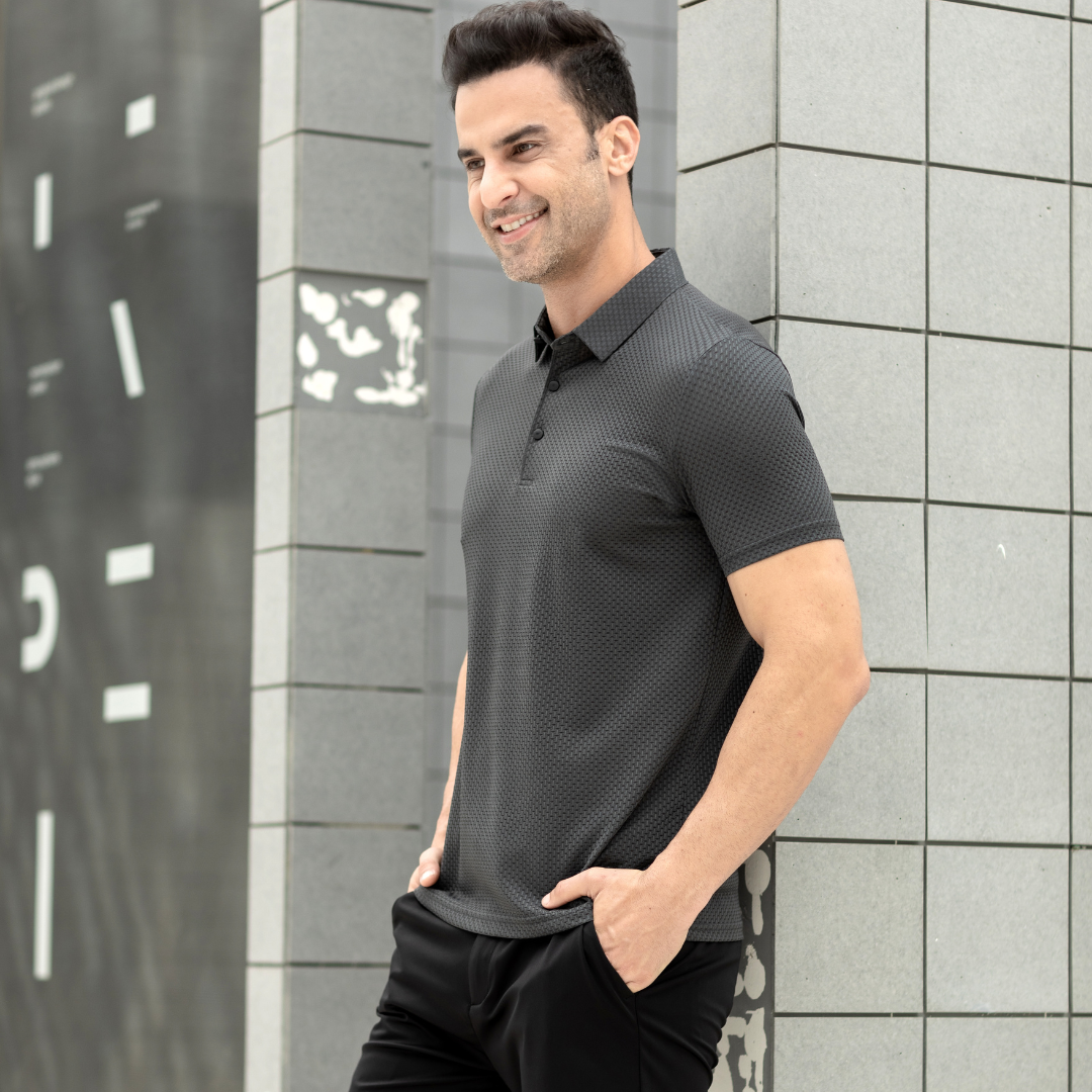 Comfort Textured Stretch Polo Shirt