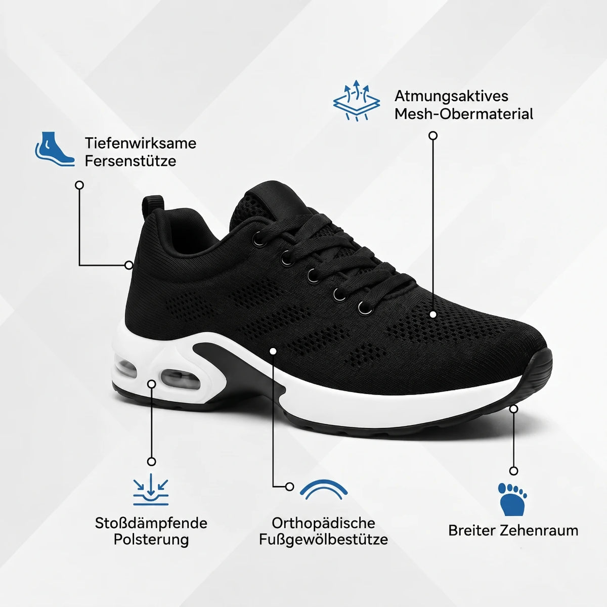 OrthoWalk™ – 12-Stunden-Arbeitsschuhe zur Linderung von Fuß-, Knie- & Rückenschmerzen