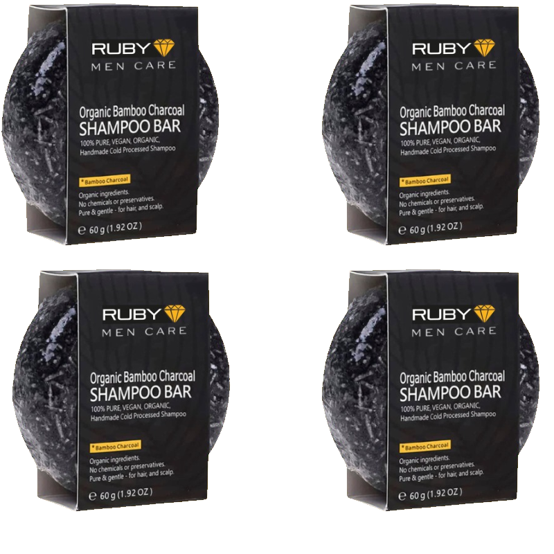 Organische Bambuskohle Shampoo-Bar – Ruby