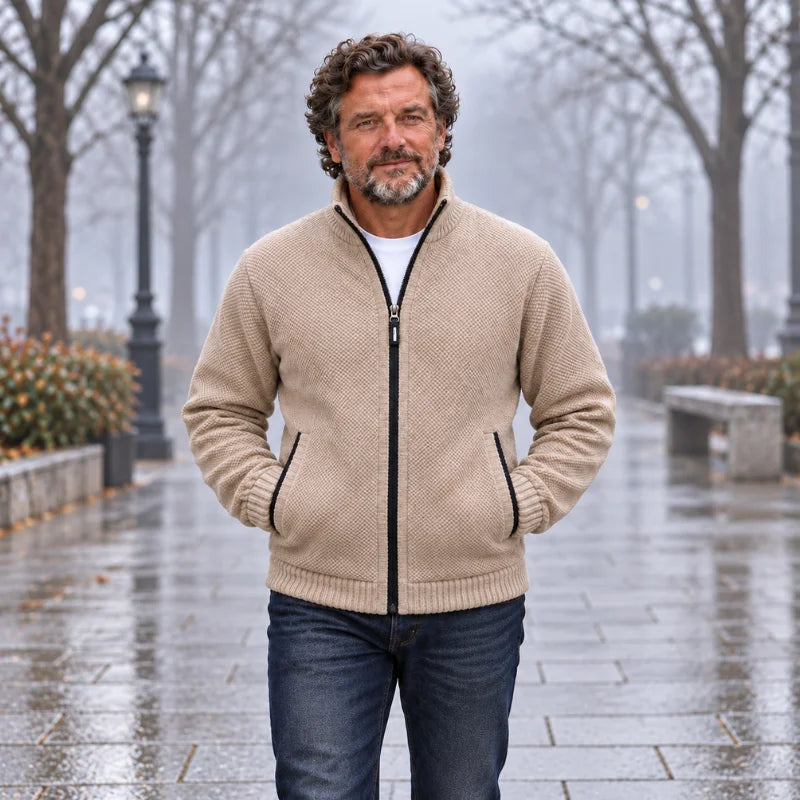 Strickjacke mit Reißverschluss und Fleecefutter - Nordic