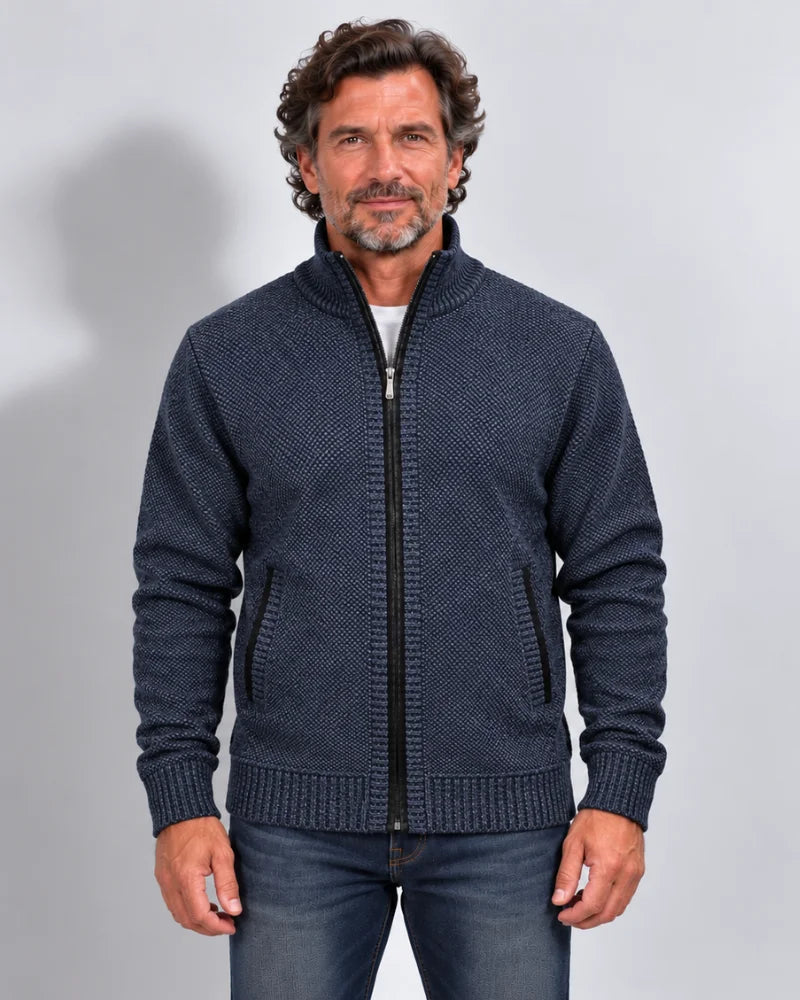 Strickjacke mit Reißverschluss und Fleecefutter - Nordic