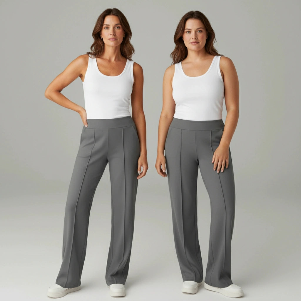 Bequeme Stretchhose mit hoher Taille und weitem Bein – SoftFlex
