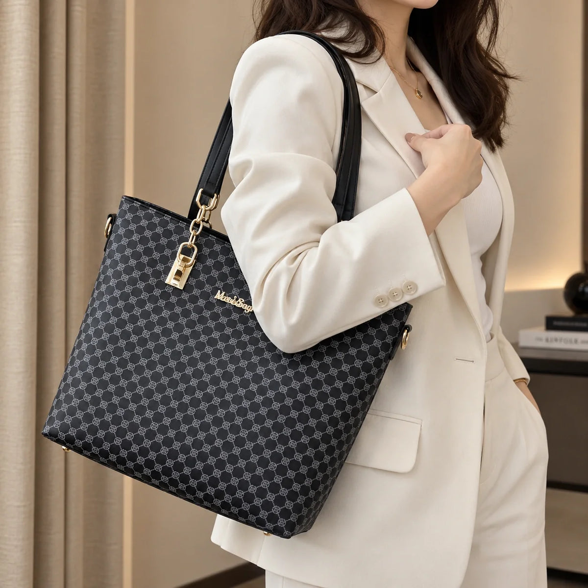 Bohème | 6-teiliges Damen-Handtaschen-Set – Shopper, Handtasche, Clutch, Umhängetasche, Geldbörse & Schlüsseletui