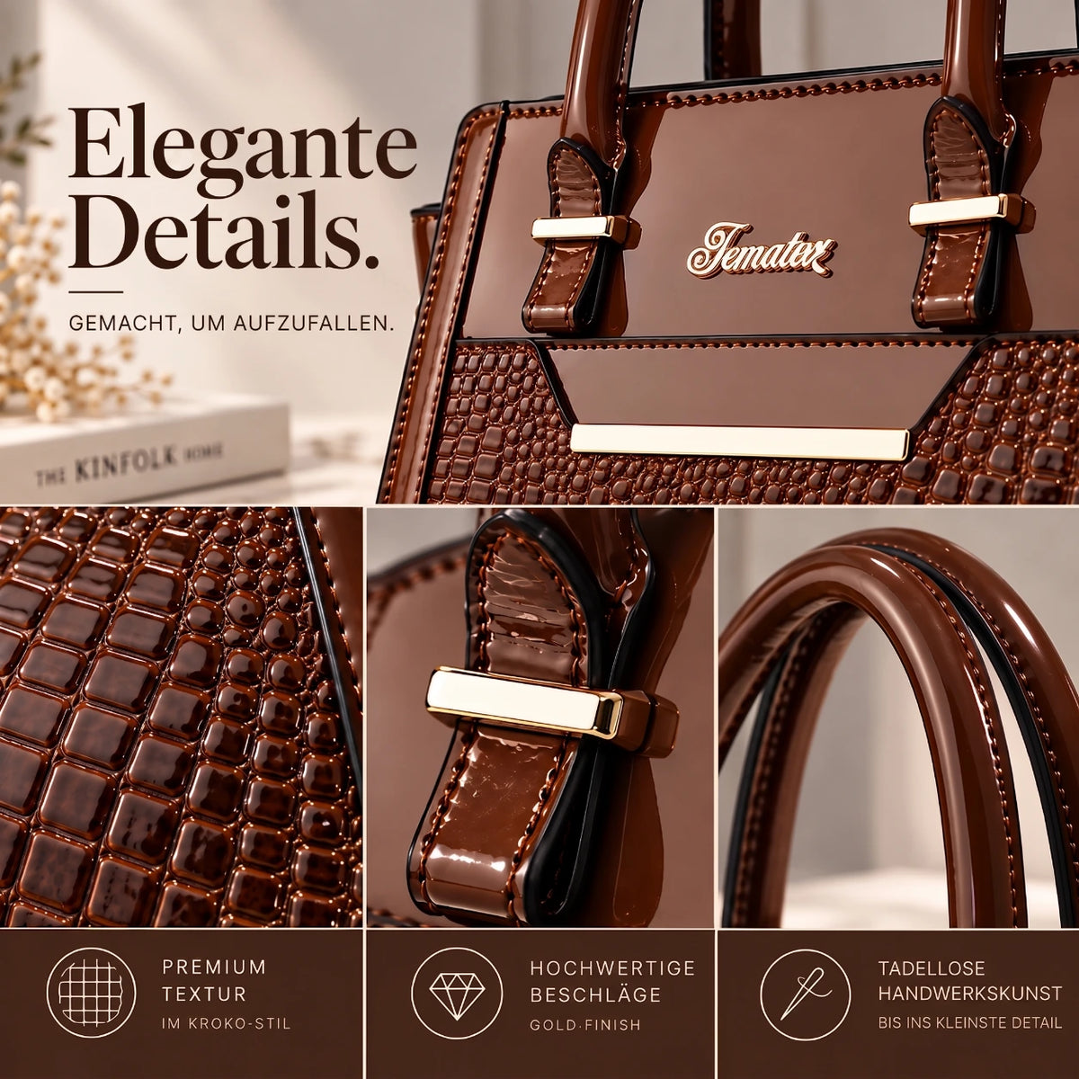Finesse | 2-teiliges Damen-Handtaschen-Set – Shopper & Geldbörse