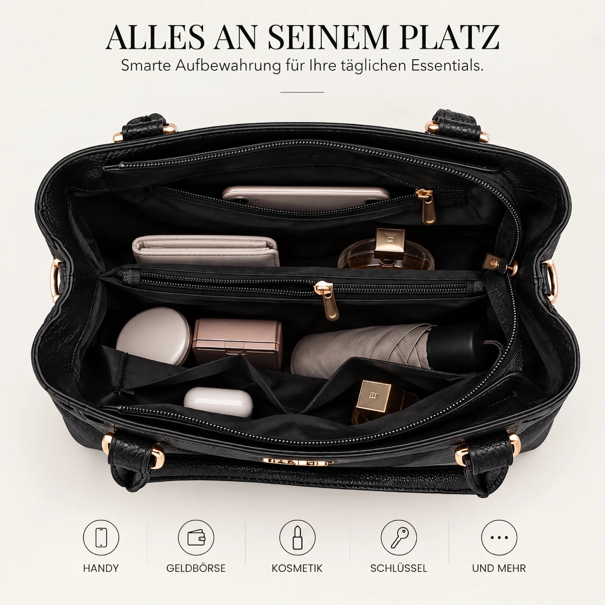 Kenze | 2-teiliges Damen-Handtaschen-Set – Shopper & Geldbörse