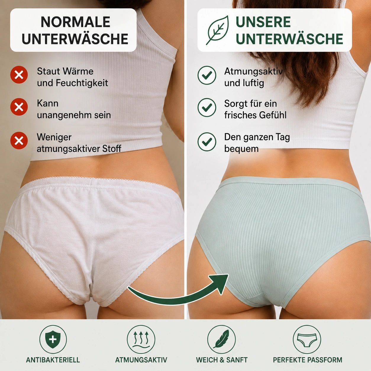 SoftDry | Antibakterielle & atmungsaktive Slips | 5+5 GRATIS