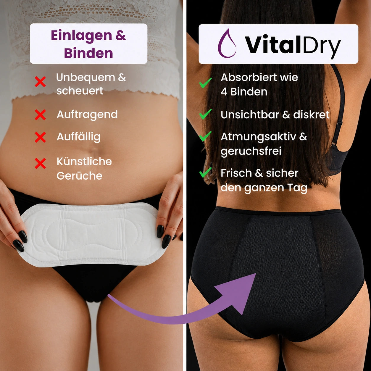 VitalDry | Auslaufsichere Unterwäsche | 5er-Pack