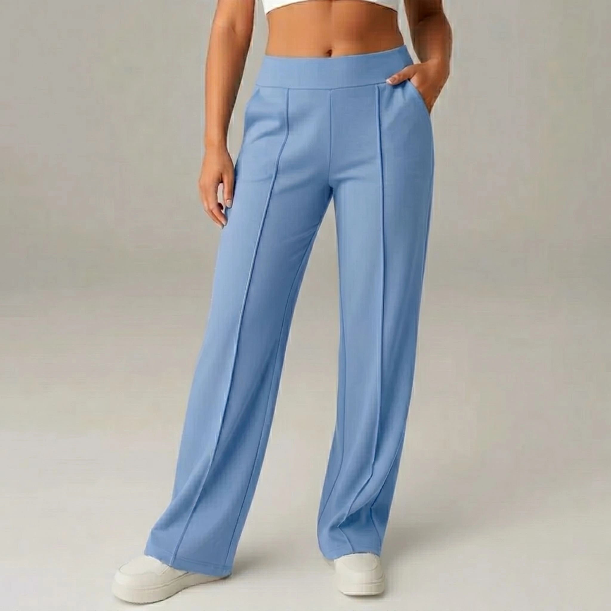 Bequeme Stretchhose mit hoher Taille und weitem Bein – SoftFlex