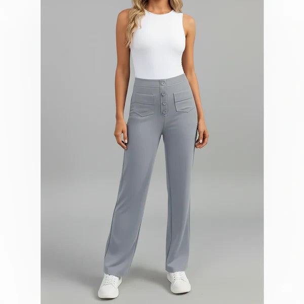 Sophie Stretchhose mit hoher Taille und Seitentaschen