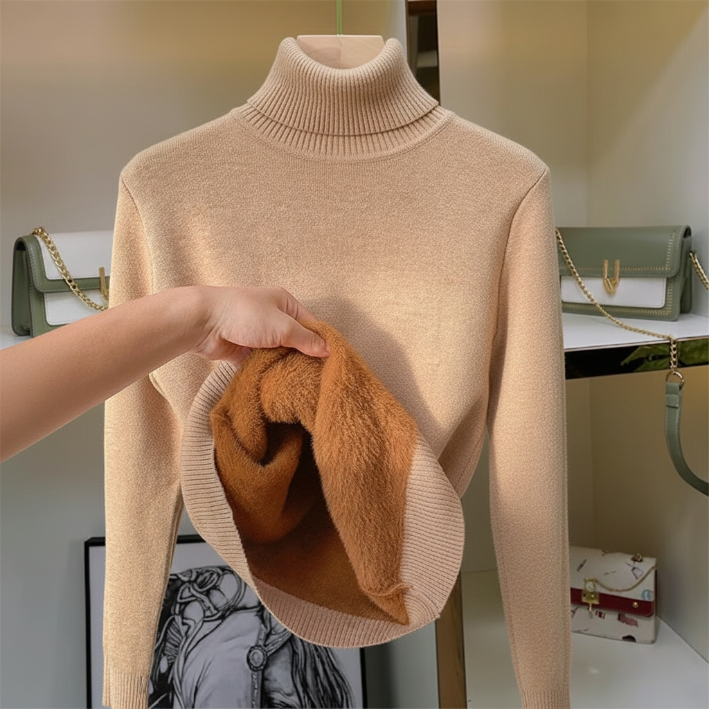 Karen Damen Fleece-Rollkragenpullover