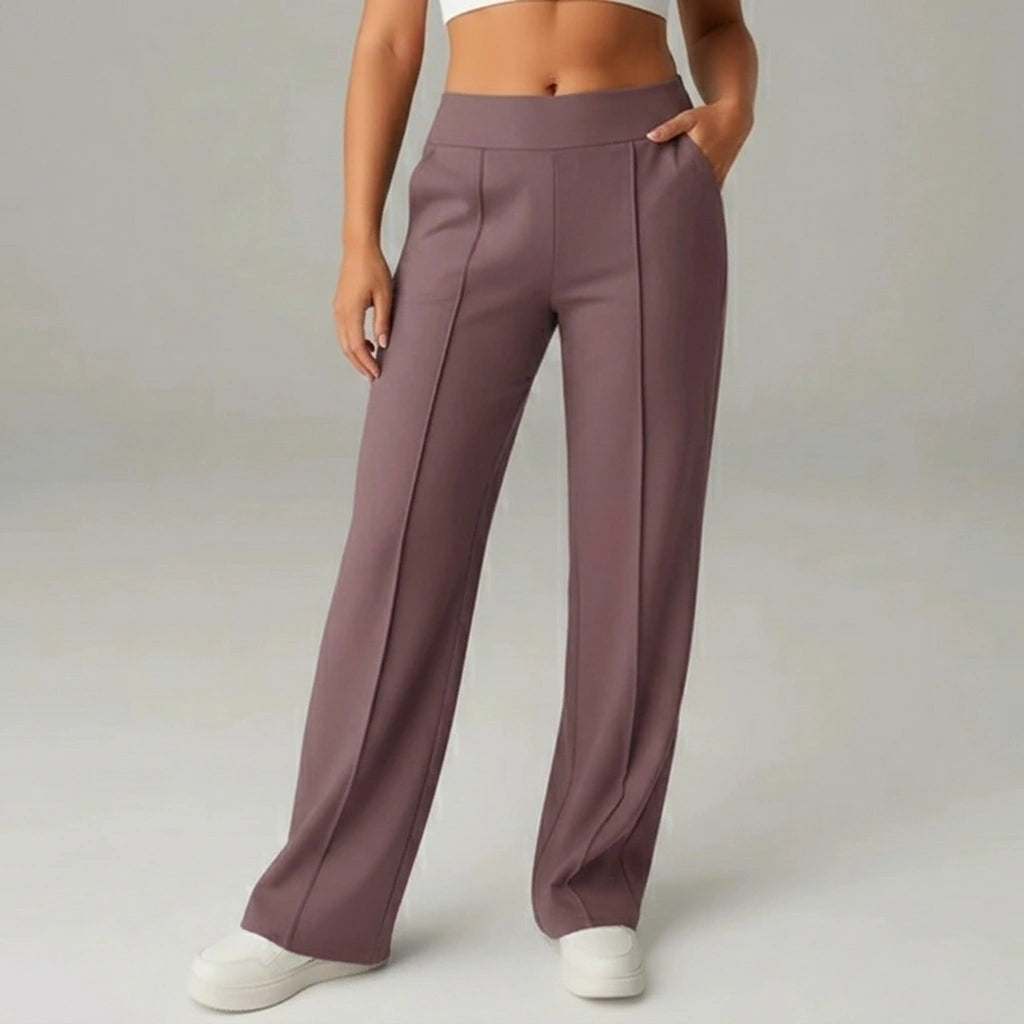 Bequeme Stretchhose mit hoher Taille und weitem Bein – SoftFlex