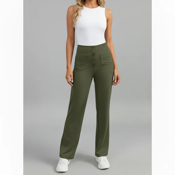 Sophie Stretchhose mit hoher Taille und Seitentaschen