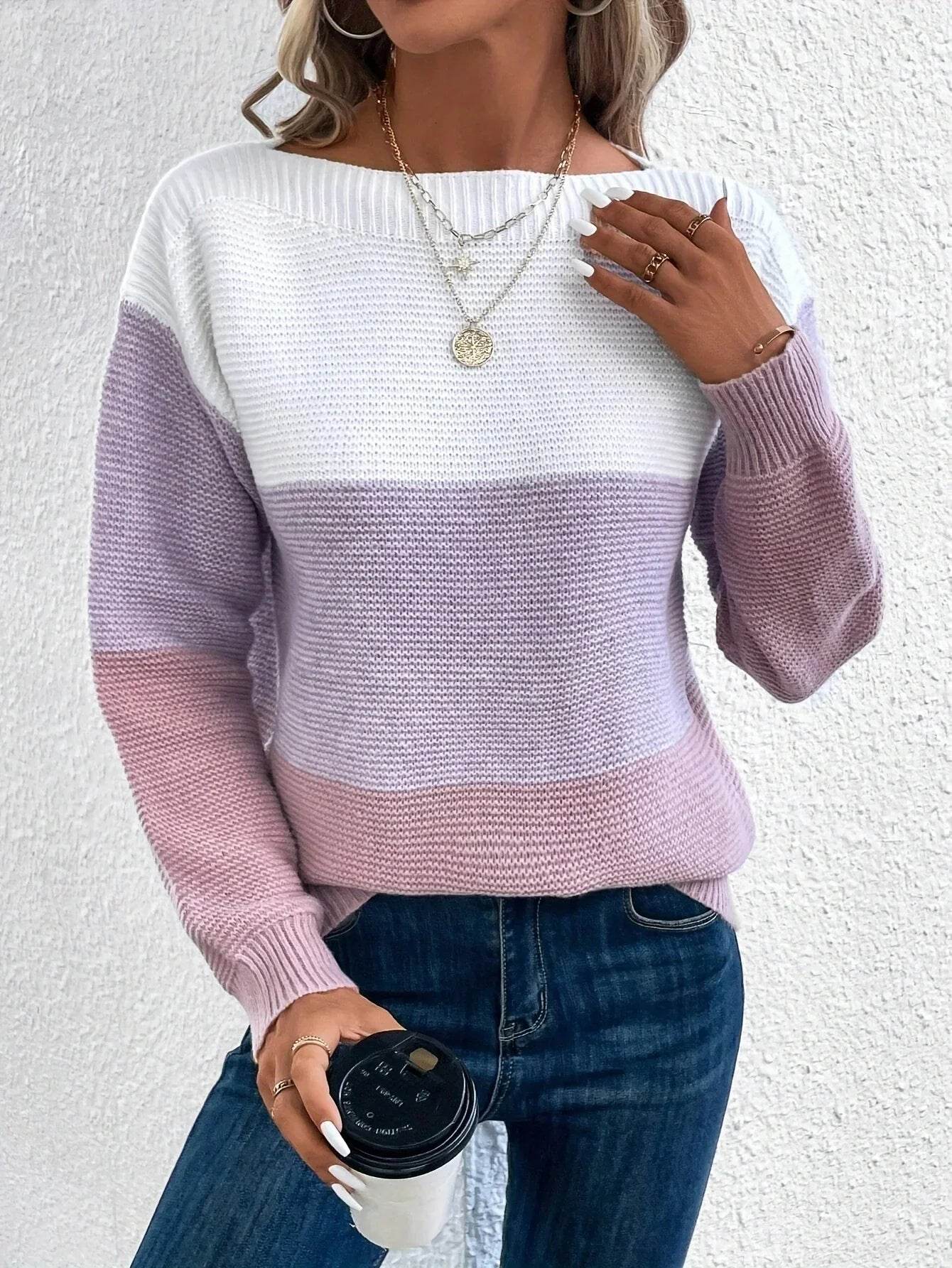 Elena Damen-Strickpullover mit Rundhalsausschnitt