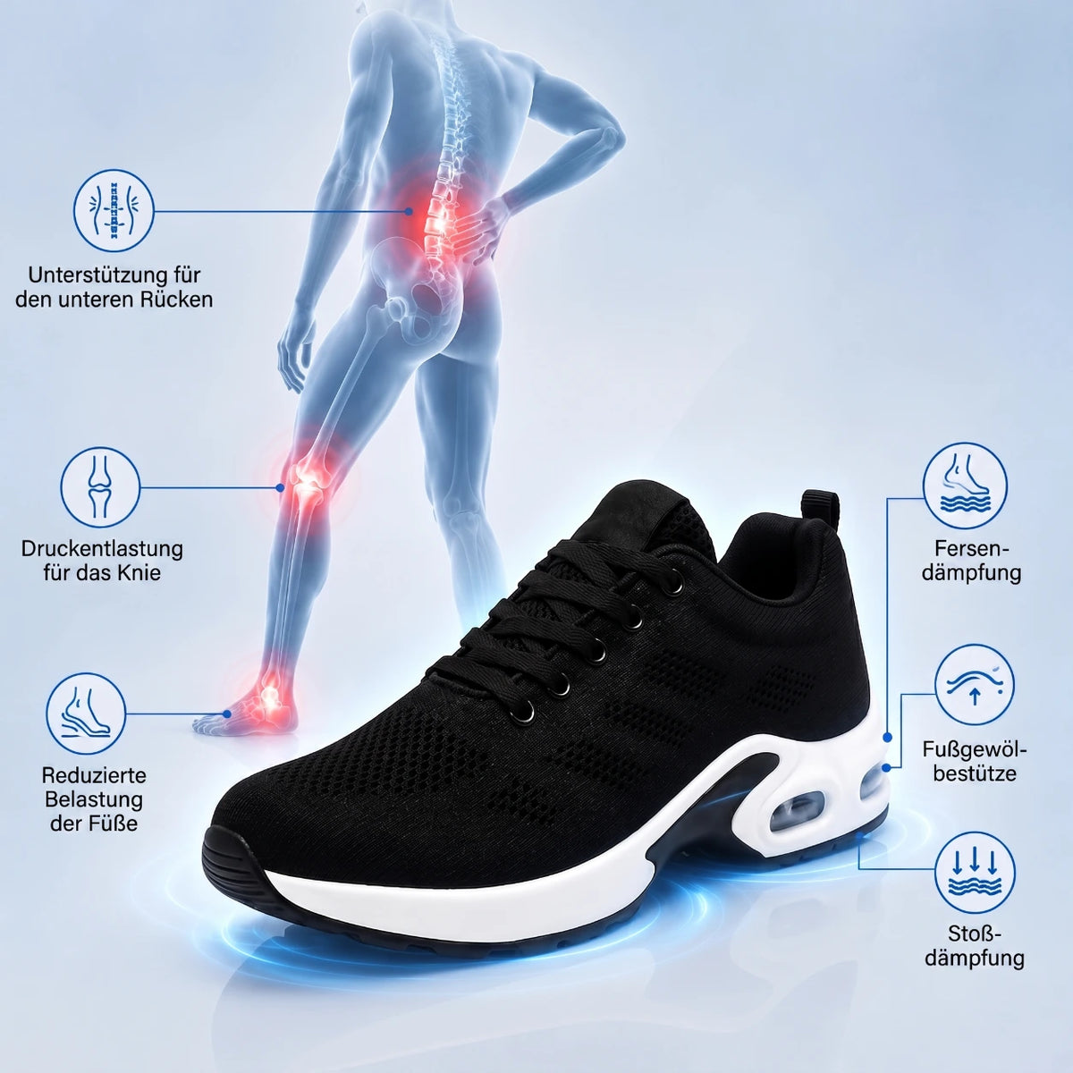 OrthoWalk™ – 12-Stunden-Arbeitsschuhe zur Linderung von Fuß-, Knie- & Rückenschmerzen