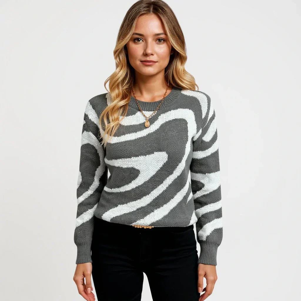 Camille Damen Chic Abstract Pullover