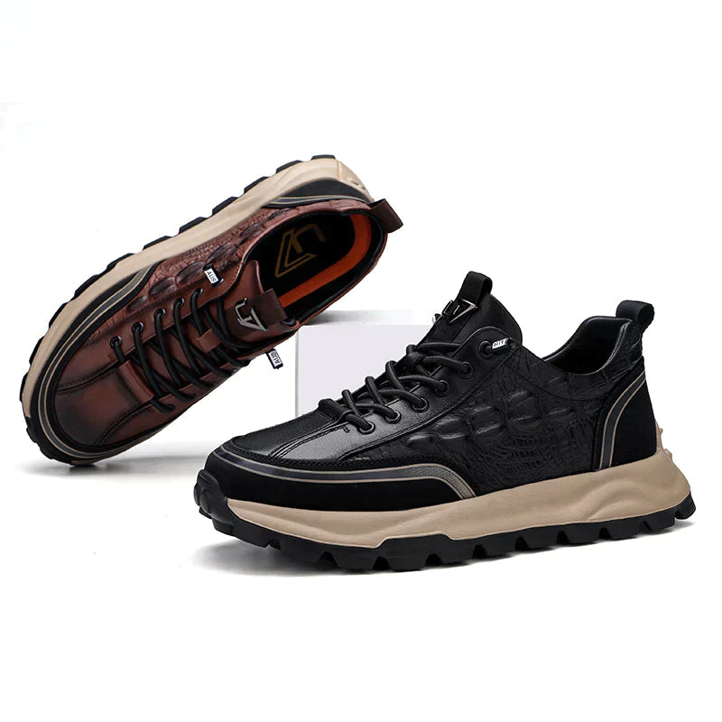 Durable & Textured Leather Shoes - Classy