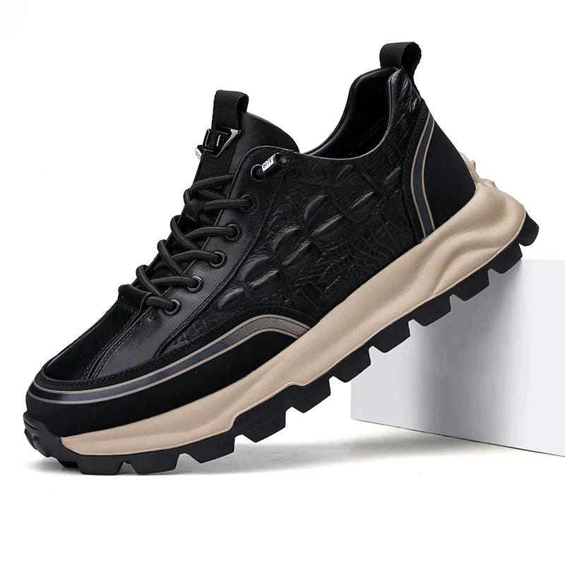 Durable & Textured Leather Shoes - Classy