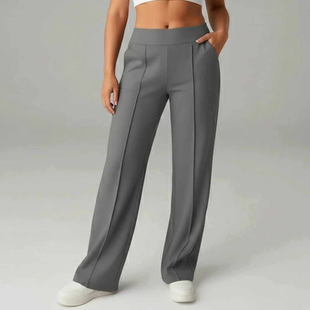 Bequeme Stretchhose mit hoher Taille und weitem Bein – SoftFlex