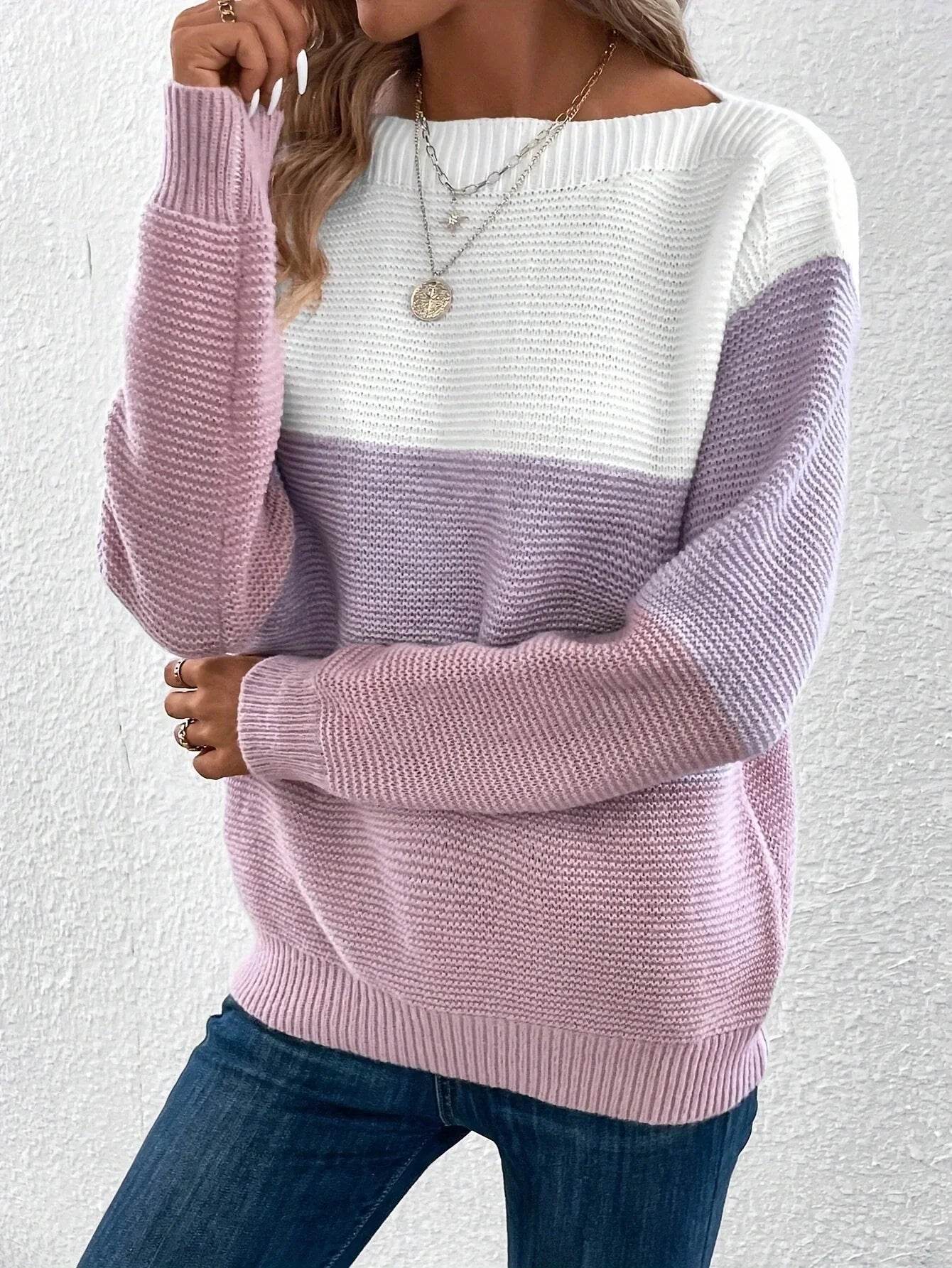 Elena Damen-Strickpullover mit Rundhalsausschnitt