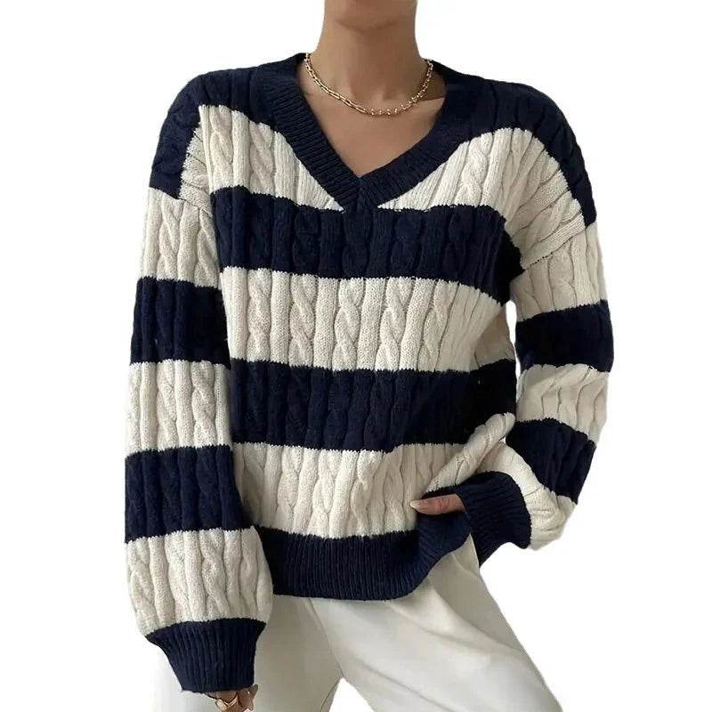 Grace Damen-Strickpullover mit Streifen