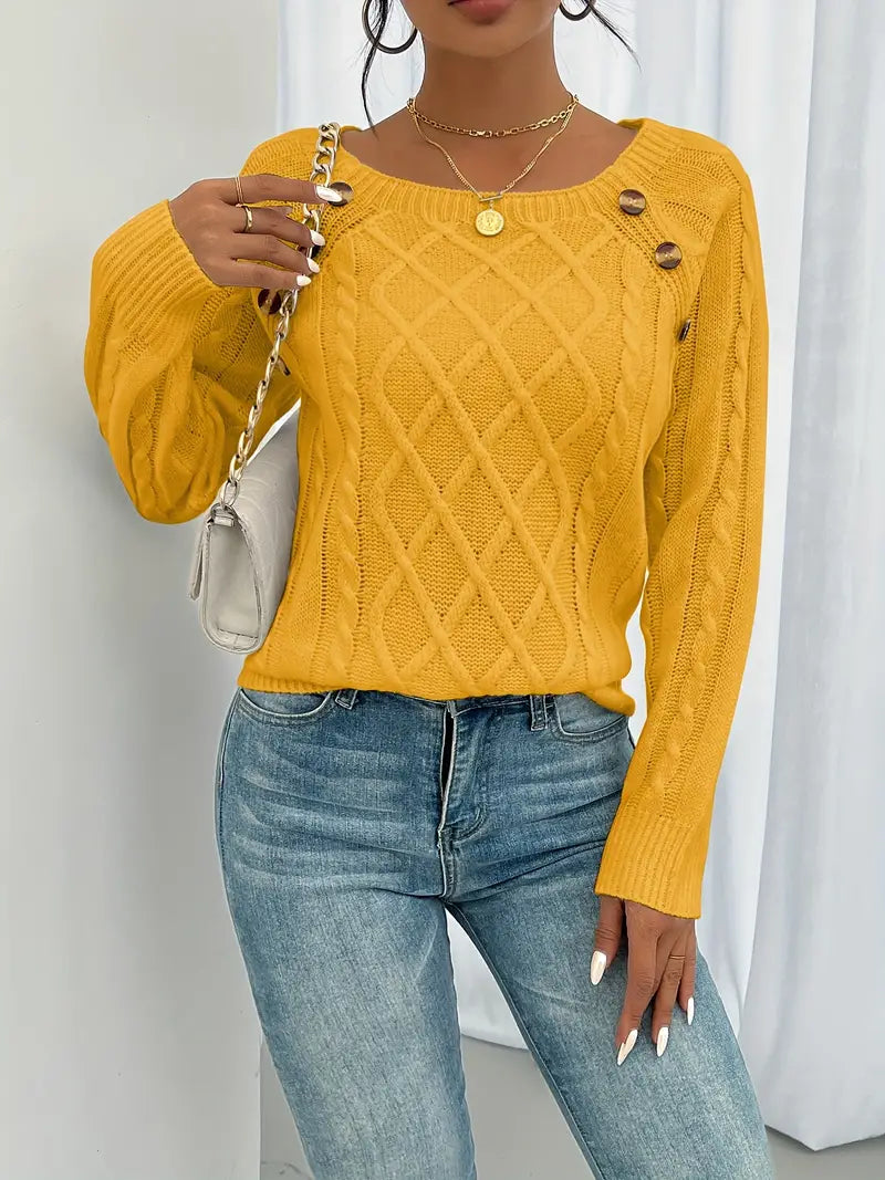 Elise Elegant Buttoned Jumper