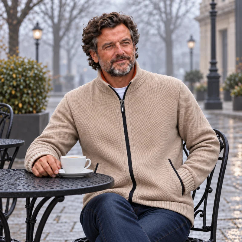 Strickjacke mit Reißverschluss und Fleecefutter - Nordic