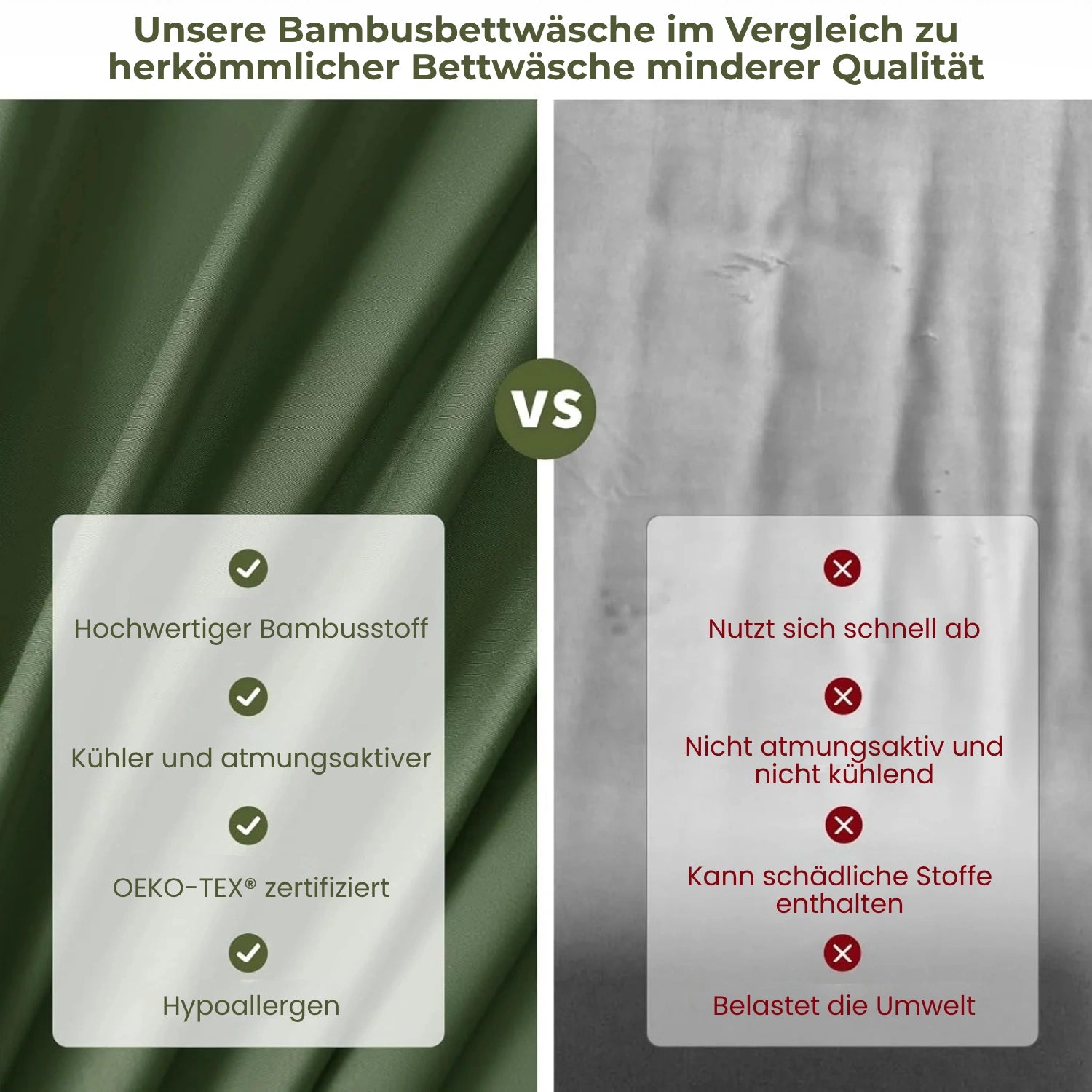 Bambus-Kühlbettwäsche-Set 4 Teile