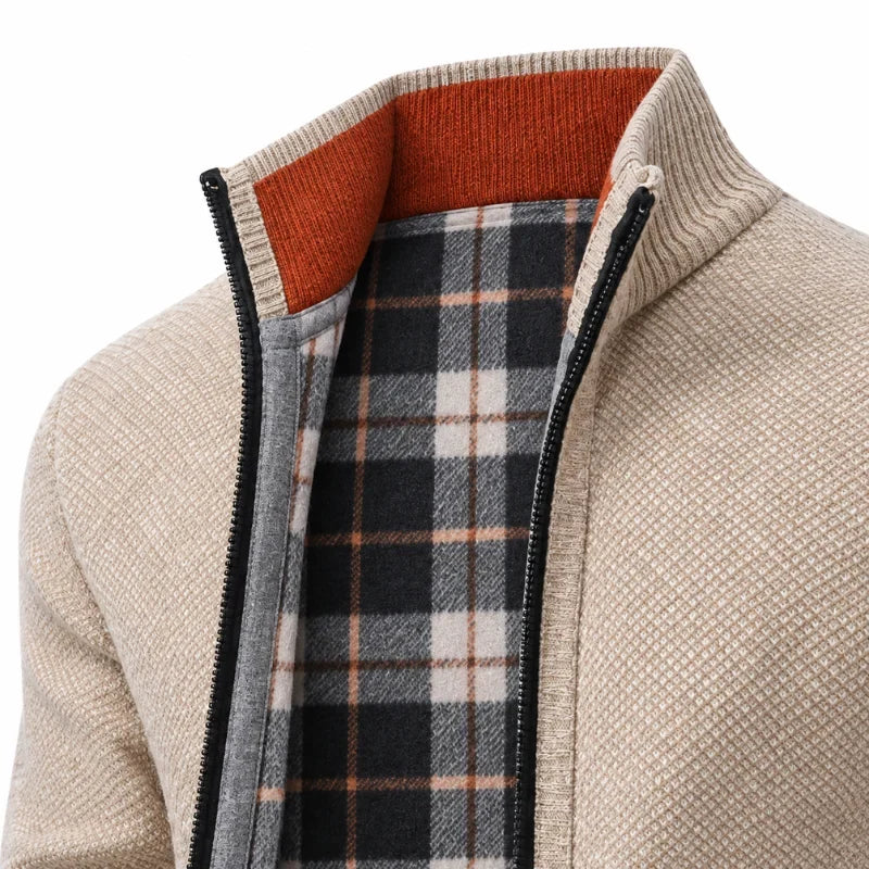 Strickjacke mit Reißverschluss und Fleecefutter - Nordic