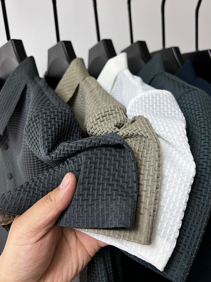 Bequemes texturiertes Stretch-Poloshirt