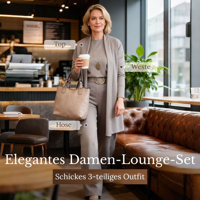 Elena – Elegantes Damen-Set mit 3 Teilen (Cardigan, Oberteil und Hose)
