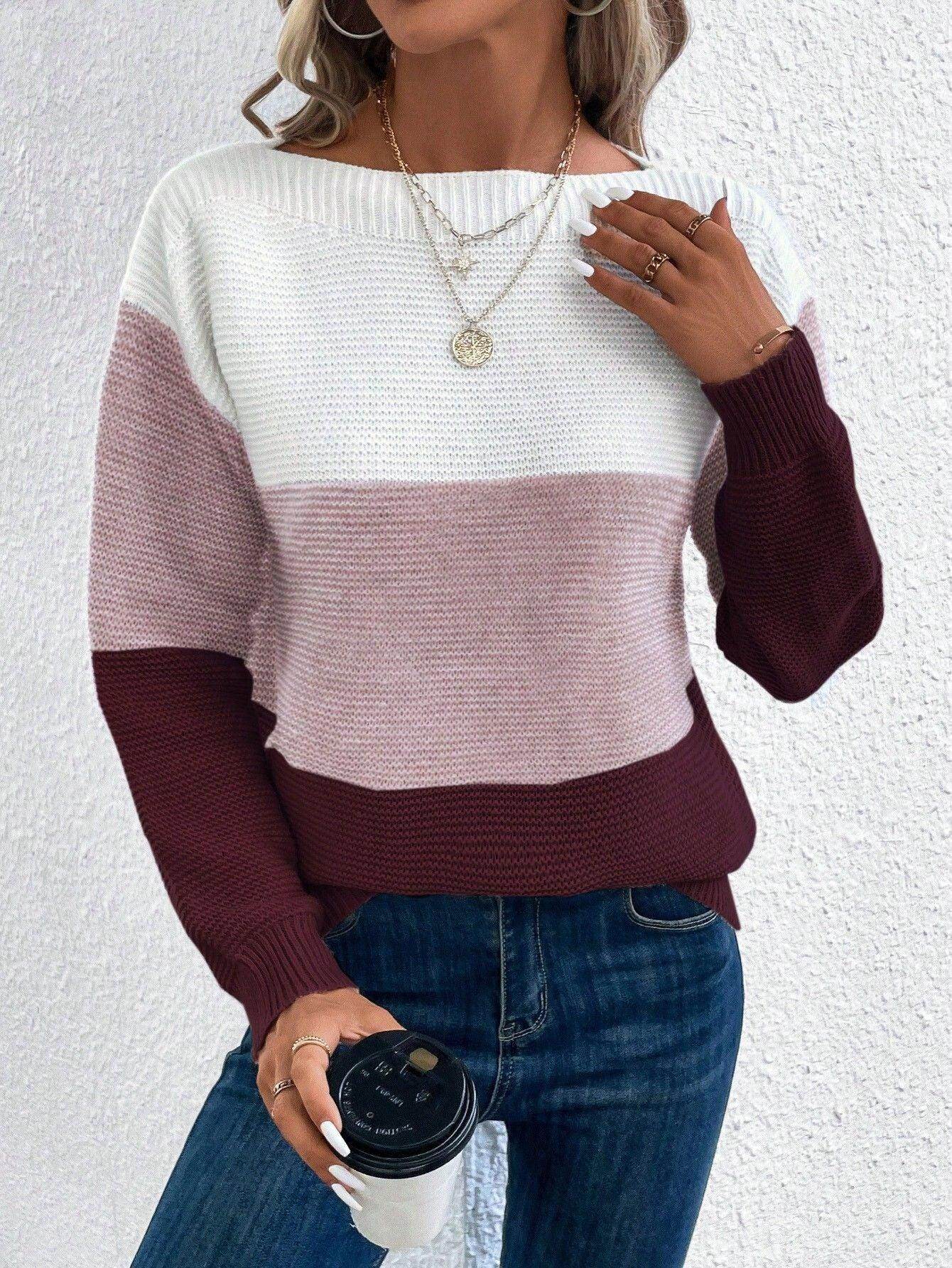 Elena Damen-Strickpullover mit Rundhalsausschnitt