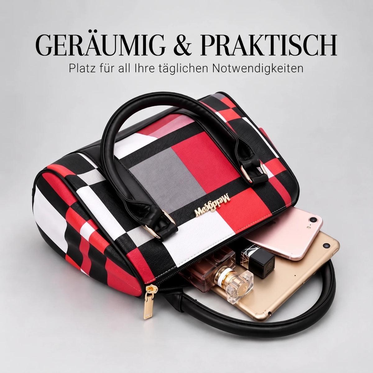 Élodie | 6-teiliges Damen-Handtaschen-Set – Shopper, Henkeltasche, Umhängetasche, Clutch & Geldbörse
