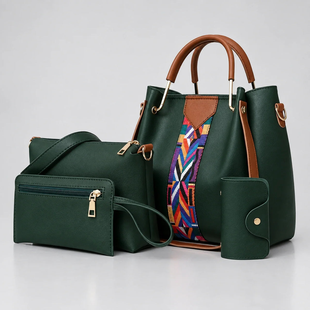 Allure | 4-teiliges Damen-Handtaschen-Set – Shopper, Umhängetasche, Geldbörse & Etui