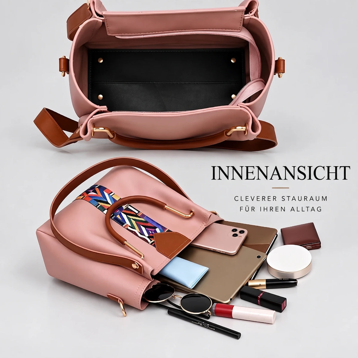 Allure | 4-teiliges Damen-Handtaschen-Set – Shopper, Umhängetasche, Geldbörse & Etui