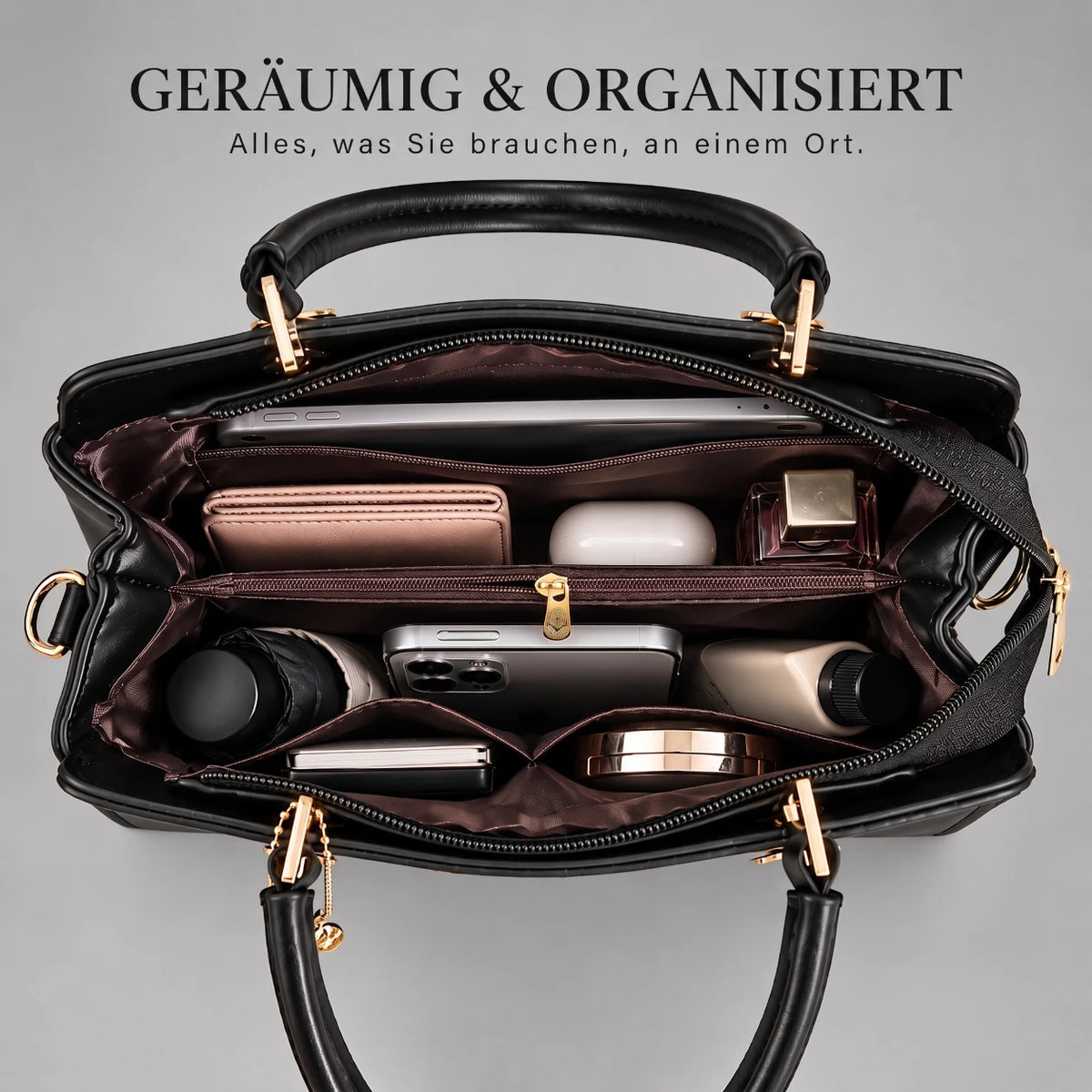 Velvet | 2-teiliges Damen-Handtaschen-Set – Shopper & Geldbörse