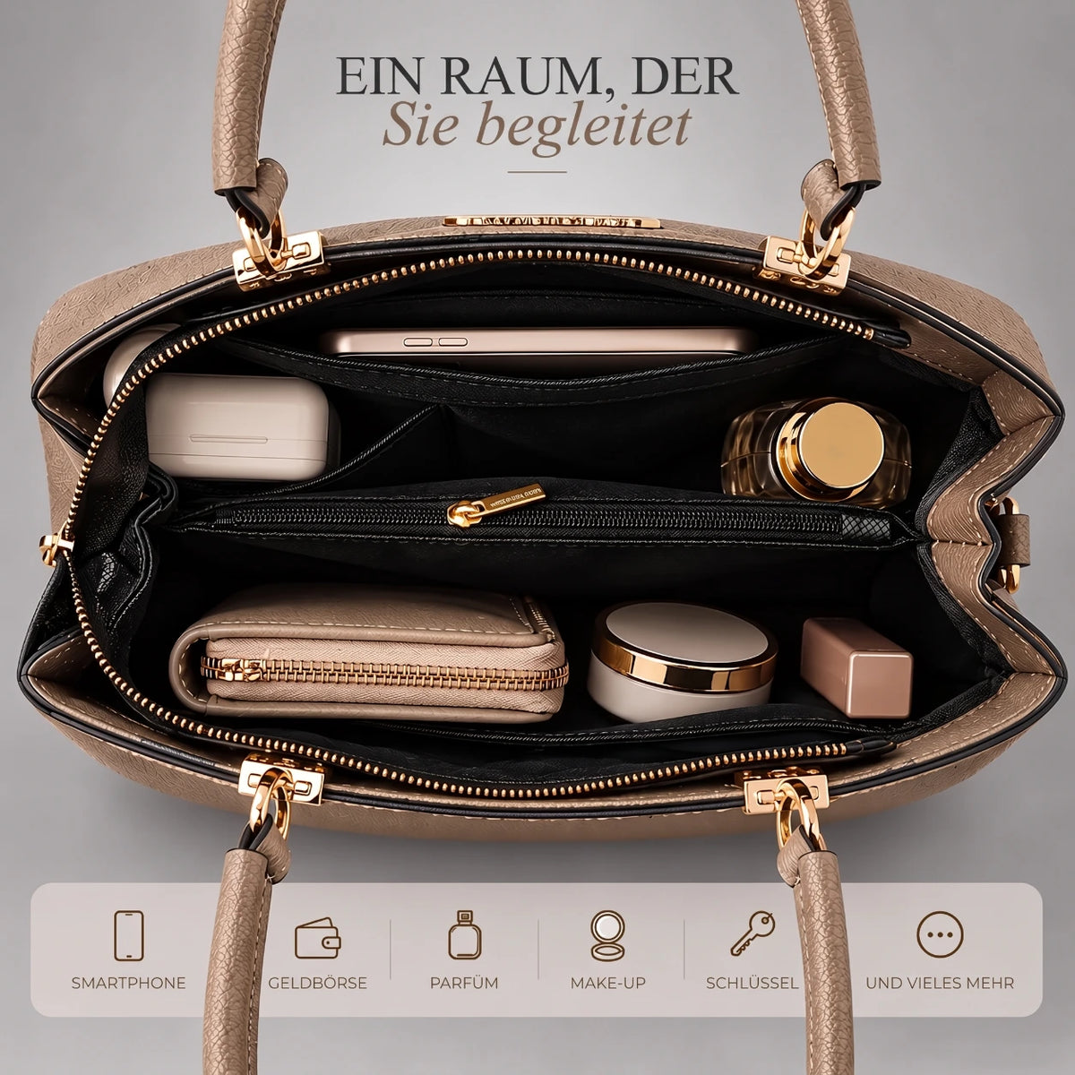 Caline | 2-teiliges Damen-Handtaschen-Set – Shopper & Geldbörse