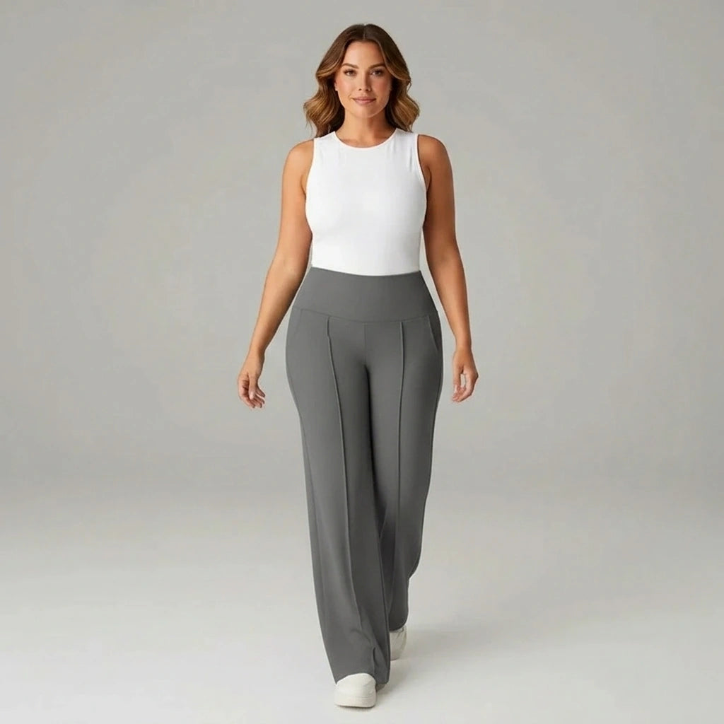 Bequeme Stretchhose mit hoher Taille und weitem Bein – SoftFlex