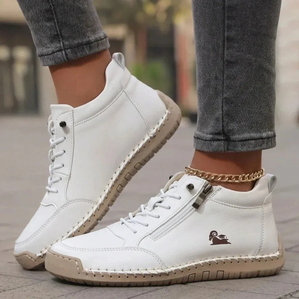 Bequeme Leder-Stiefeletten mit Reißverschluss – Mavie