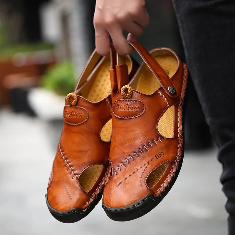 Orthopedic Leather Sandals - Leon