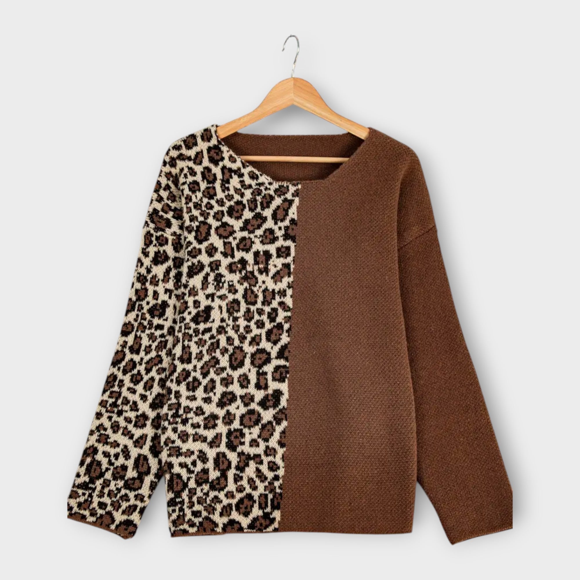 Isabella Damen Schicker Leopardenpullover