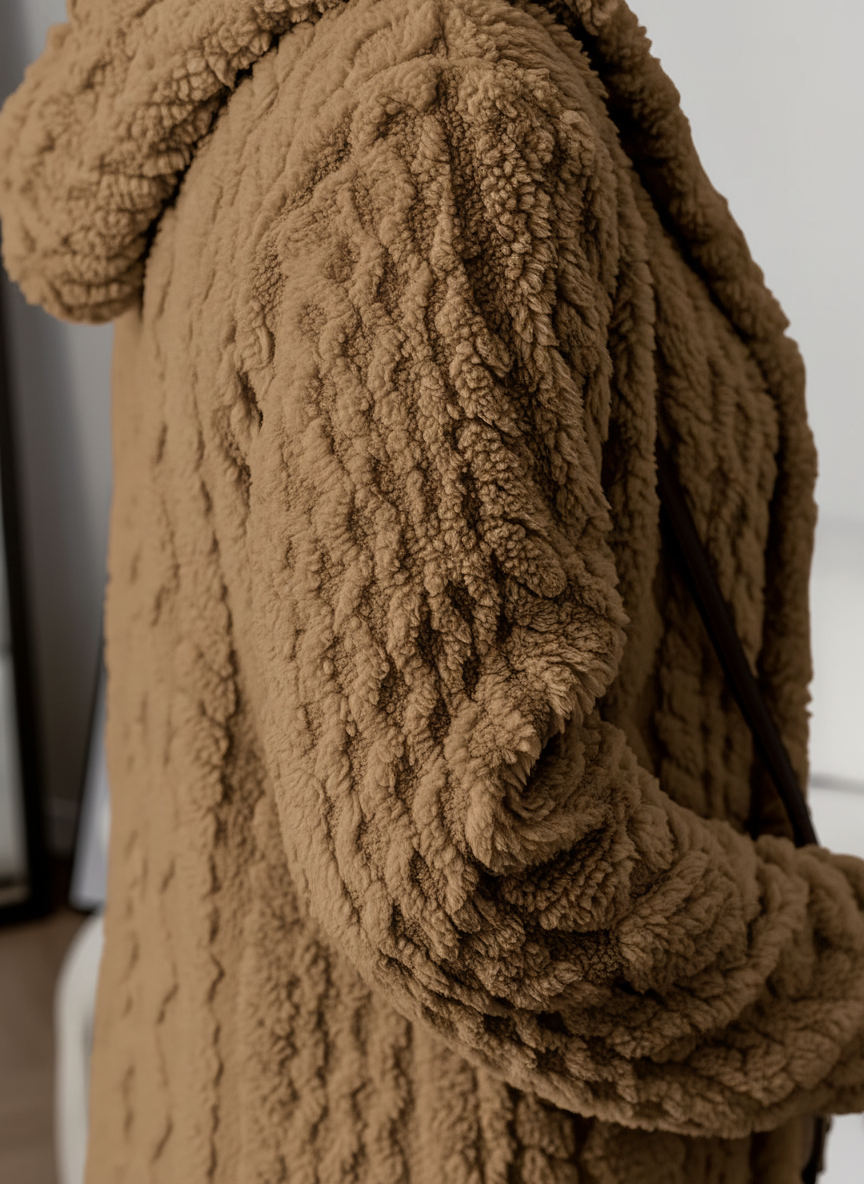 Fleece-Cardigan für Damen mit Kapuze – Louise